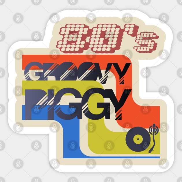 80's Groovy Piggy Sticker by KinkPigs
